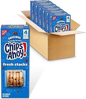 Fresh Stacks Original Chocolate Chip Cookies, Bulk Travel Snacks, 6 Boxes (24 Multi Snack Packs)