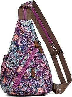 Canvas Sling Bag - Small Crossbody Backpack Shoulder Casual Daypack Rucksack for Men Women