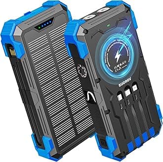 Solar Charger Power Bank, 42800mAh Wireless Portable Charger with USB-C in/Output, QC3.0 Fast Charging 15W 4 Ports Outdoor Battery Pack Built-in Dual Led Flashlights for iPhone Samsung etc