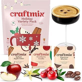 Craftmix Holiday Variety Cocktail & Mocktail Drink Mixer, Skinny Mixes - Water Flavoring Packets - Made With Real Ingredients - Vegan, Low-Carb, Low-Sugar, Non-GMO, Dairy Free, Gluten Free, 12 Pack