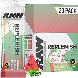 RAW Replenish Packets, Premium Electrolytes Powder Recovery Formula, Watermelon Mojito (20 Stick Packs) - Flavored Electrolyte Drink Mix for Hydration, Replenishment, Endurance & Performance Workouts