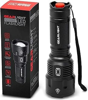 GearLight High-Powered LED Flashlight S1200 - Mid Size, Zoomable, Water Resistant, Handheld Light with 5 Modes - Best High Lumen Camping, Outdoor, Emergency Flashlights
