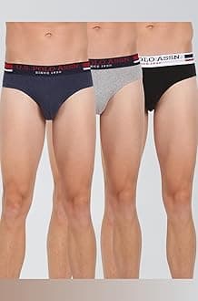 Mens Elasticized Waist Pure Cotton I006 Briefs - Pack of 3