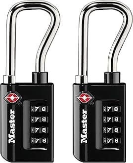 Master Lock 4696T TSA Approved Luggage Lock, 2-Pack, 2-Pack, Combination Set, Black, 2-Pack