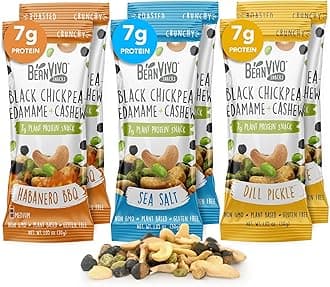 - Healthy Snacks for Adults & Kids with 7g Protein & 5g Fiber per Serving with Dried Edamame, Roasted Cashew and Black Chickpeas - Vegan & Gluten Free - Keto Friendly & Non-GMO - 6Pack (1.05 oz Each Pouch)