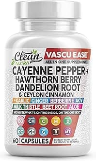 - Clean Nutra Cayenne Pepper Capsules Supplement with Hawthorn Berry, Dandelion Root, Ceylon Cinnamon, Garlic, Ginger, Berberine, Apple Cider Vinegar, Milk Thistle, Beet Root, Aloe Vera Pills & More