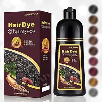Natural Black Tea Hair Dye Shampoo 3-in-1, 100% Gray Hair Coverage in Minutes, Hair Instant Dye Shampoo for Women Men, Plant Based Hair Color Shampoo with Conditioner, Champu Con Tinte Para Canas