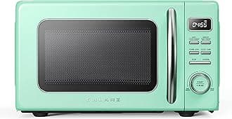 Galanz GLCMKZ07GNR07 Retro Countertop Microwave Oven with Auto Cook & Reheat, Defrost, Quick Start Functions, Easy Clean with Glass Turntable, Pull Handle.7 cu ft, Green