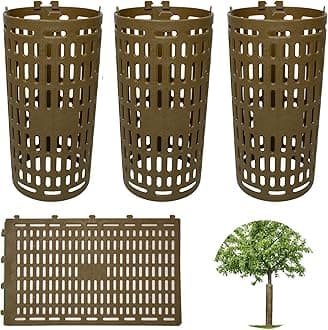 3 Pack Tree Trunk Protector Wrap Brown, Mesh Plant Covers Tree Tubes for Seedlings, Saplings, Expandable Weather-Proof Durable Plant Bark Protection from Trimmers, Mowers, Rodents & Sun Scald