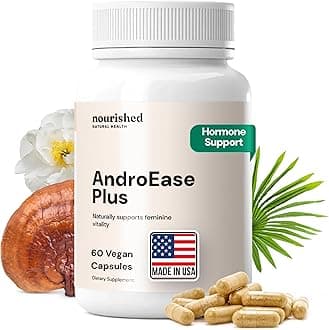 - Nourished AndroEase Plus - Vegan Hormone Balance for Women - Zinc, Reishi, Green Tea and Saw Palmetto for Women - for Energy, Vitality, Facial Hair and Daily Wellness - 60 Capsules, Made in USA