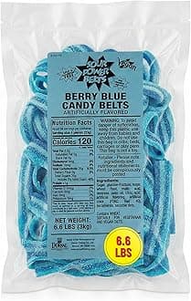 Sour Power Premium Berry Blue Candy Belts – The Original Sour Candy Belts Sin...