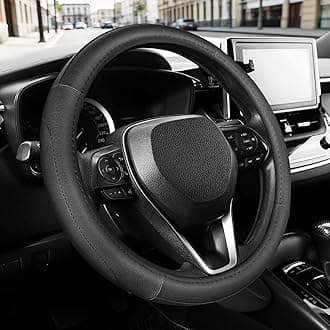 SEG Direct AU36TOBSWC3405 Microfiber Leather Car Steering Wheel 14" and 16" Small Size [14''-14 1/4''] Black