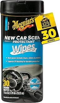 Meguiar’s New Car Scent Protectant Wipes, Car Wipes For Drivers & Detailers—Car Cleaning Wipes That Clean, Protect And Freshen; Car Interior Wipes For Cars, Trucks & Suvs - 30 Count