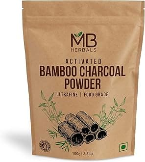 MB Herbals Activated Bamboo Charcoal Powder 100g | for Face Body | Food Grade | 100% Natural Bamboo Charcoal for Deep Cleansing & Detoxifying