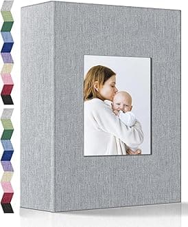 Popotop Photo Album 4x6-200 Photos Photo Books with 200 Horizontal Pockets,Linen Cover Albums for Family Wedding Anniversary Baby Vacation Pictures
