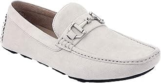 AmaliMens Plush Microfiber Faux Suede Slip On Loafer Driving Shoe with Buckle