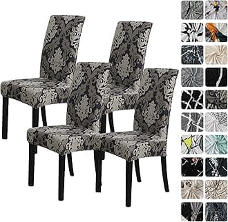 FORCHEER Chair Covers for Dining Chairs Set of 4,Retro Stretch Dining Room Chair Cover Kitchen Parsons Chair Slipcovers (Pack of 4, Retro)