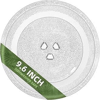 Smallest 9.6 Inch Microwave Plate Replacement Compatible With Panasonic Microwave Glass Plate F06016D00XN, 9.6" Microwave Plate Replacement for Nostalgia 0.7 cu.ft. 700W small retro microwaves