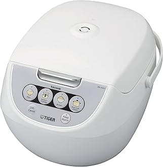 JBV-A10U 5.5-Cup (Uncooked) Micom Rice Cooker and Warmer with Tacook Food Steamer Cooking Tray Technology, White