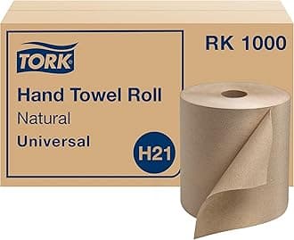 Paper Hand Towel Roll Natural H21, Universal, 100% Recycled Fiber, 6 Rolls x 1000 ft, RK1000