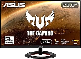 (VG249Q1R TUF Gaming 23.8” 1080P Monitor - Full HD, IPS, 165Hz (Supports 144Hz), 1ms, Extreme Low Motion Blur, Speaker, FreeSync™ Premium, Shadow Boost, VESA Mountable, DisplayPort, HDMI,Black