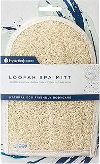Exfoliating Glove - Organic Egyptian Shower Loofah & Dual-Sided Face Mitt Exfoliator - Body Scrubber for Men & Women, Dead Skin Cell Remover, & Bath Scrub for Deep Exfoliation & Detox