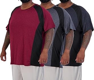 3 Pack: Men’s Big & Tall Tech Stretch Long-Sleeve & Short-Sleeve Dry-Fit T-Shirt (3XT-5XT)