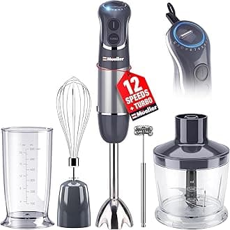Austria Hand Blender, Smart Stick 800W, 12 Speed and Turbo Mode, 3-in-1, Titanium Steel Blades, Comfygrip Handle.