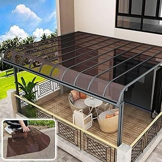 Transparent Polycarbonate Roofing Sheet, Outdoor Patio Greenhouse Panels, UV Rain Protection Rain Pergola Roof Panels, for Patios, Partitions, Etc, Roof(Brown,2X 3.3ft)