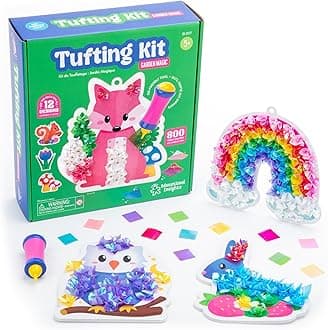 Tufting Kit - Arts and Crafts for Kids, Toddler Art Supplies, Mess Free Coloring, Toddler DIY Sensory Activity, Gift for Girls and Boys Ages 5+
