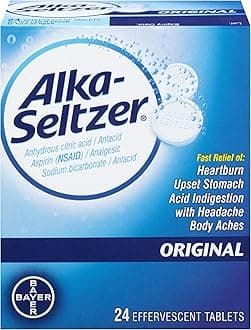 Alka-Seltzer Original with Aspirin Tablets, 24 Count (Pack of 6)