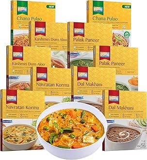 1932 Ready-to-Eat Meals Vegetarian Meal Kit, All-Natural Variety Pack, Kosher Certified, Traditionally Cooked Indian Food, Ideal for Travel, Glue-Free