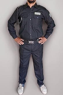 Men's Security Guard Uniform (Shirt & Trouser/Pant) with Complete Accessories Set & Labels, EACH