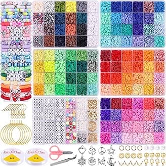 20,000PCS Clay Beads for Bracelet Making Kit, 120 Colors 6 Boxes Polymer Heishi Beads, Friendship Bracelet Kit for DIY Crafts, Earrings Necklace Jewelry Making Kit for Adults