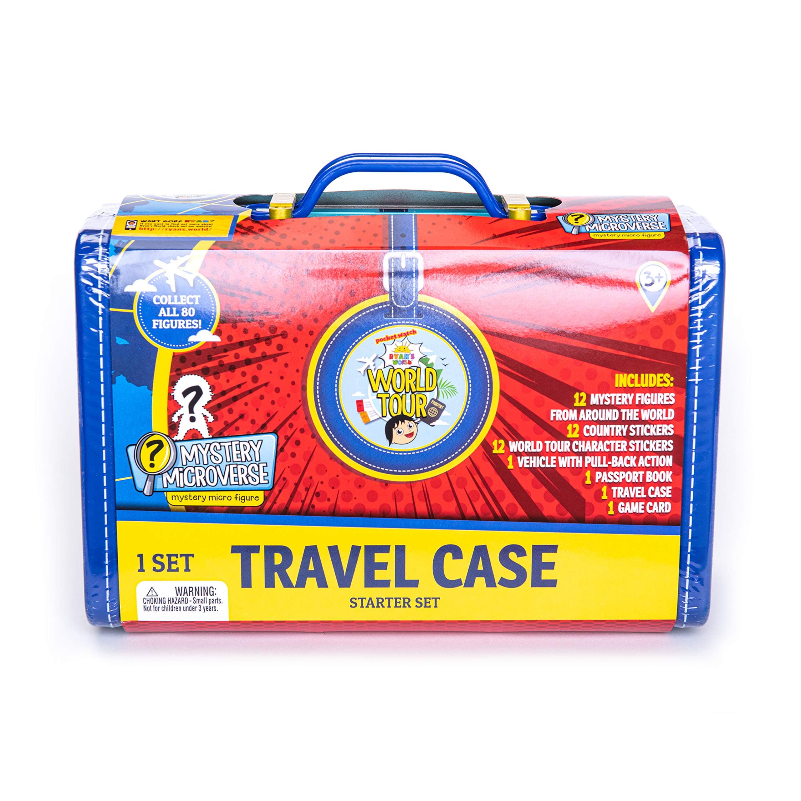 Ryan's World 919144.002 Tour Suitcase Includes 12 Micro Figures, Exclusive Vehicle and Stickers for Ages 3+, Multicolor