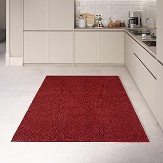 homeart Area Rug - Super Soft Shaggy Rugs For The Living Rooms, Bedrooms And Kitchen - Modern, Easy To Clean Carpet - 80x300 cm, Bordeaux Dark Red