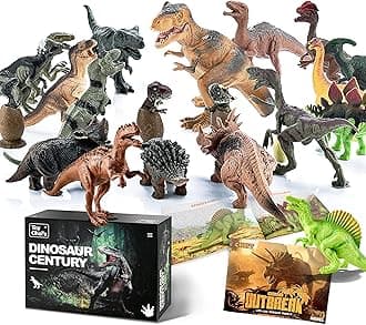 Kids 20 Packs Dinosaurs Toy Play Set for Toddlers, Boys Educational Toy Realistic Looking 6” to 10” Assorted Dino Figures with Dinosaur Eggs, Tyrannosaurus Rex, Triceratops for Party Favors and Gift