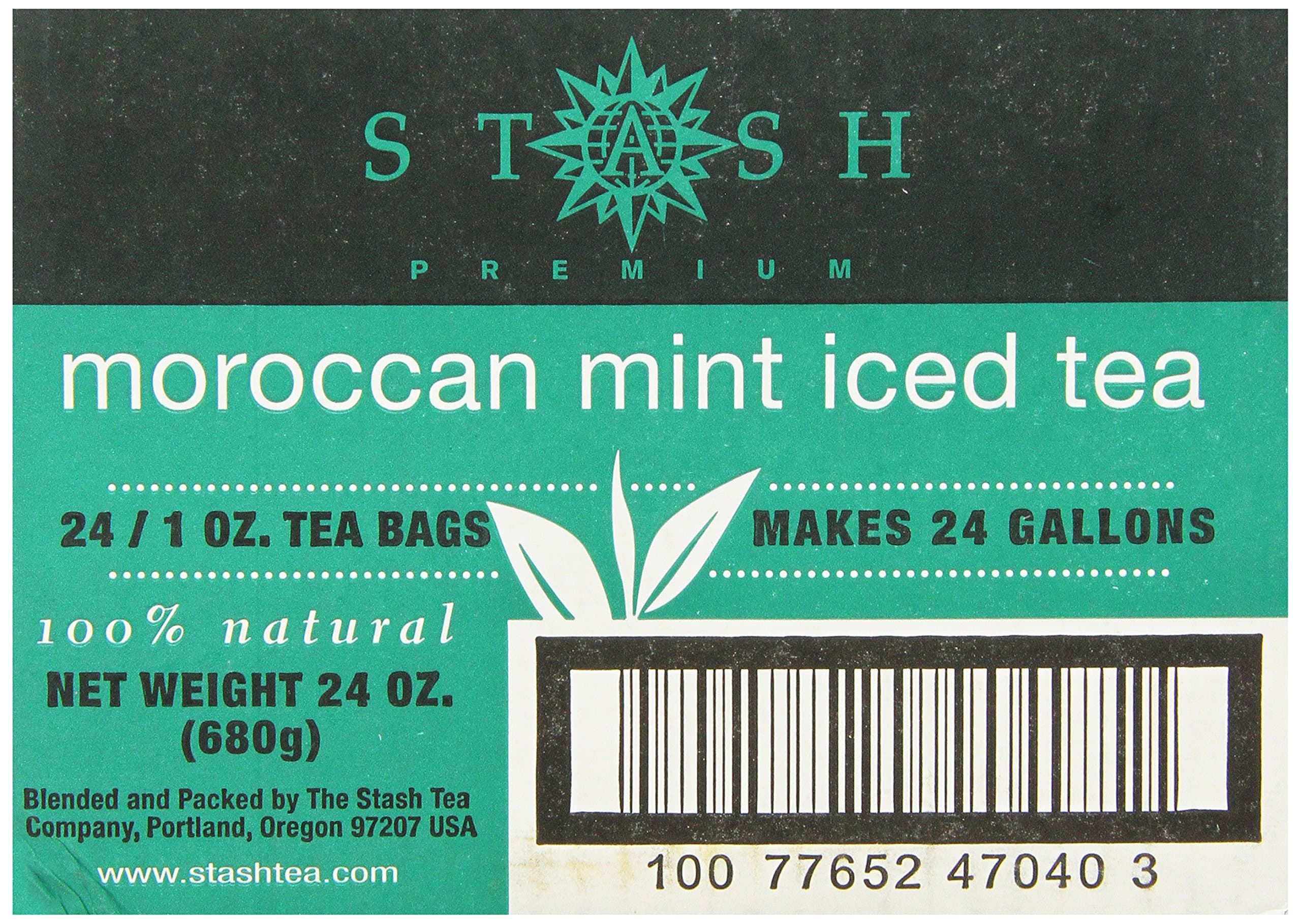 Stash Tea Moroccan Mint Green Iced Tea - Caffeinated, Non-GMO Project Verified Premium Tea with No Artificial Ingredients, 24 1oz Tea Bags