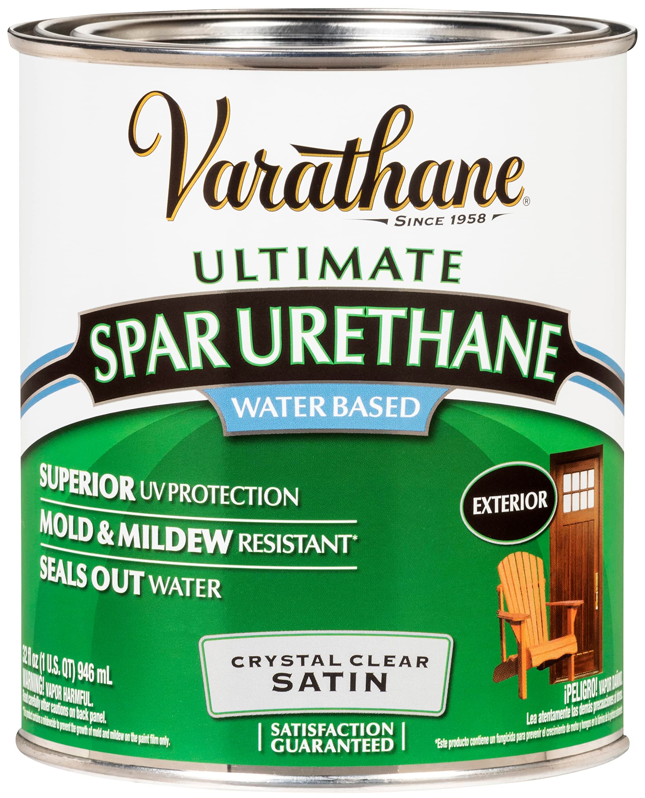 250241H Water-Based Ultimate Spar Urethane, Quart, Satin