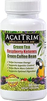 AcaiTrim- Weight Loss Supplement- Green Tea Extract, Green Coffee Bean Extract, Raspberry Ketones, Acai, & Probiotics – Supports Metabolism & Energy for Men & Women- 60 Acai Berry Capsules