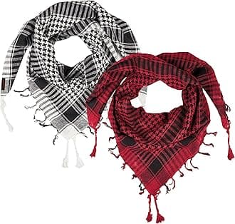 LOVARZI Shemagh Cotton Arab Keffiyeh Tactical Military Scarf Head Neck Face Wrap