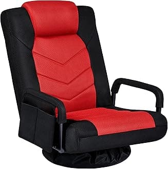 Yaheetech Floor Gaming Chair Swivel Video Game Chair Multipurpose Lazy Lounger Couch for Playing Games, TV, Reading with 6 Adjustable Position, Side Pocket, Armrest Handles