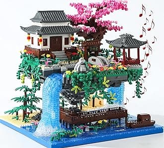 Sakura Tree Building Set, Music Cherry Blossom Tree House Lights Kit 3320 Pcs