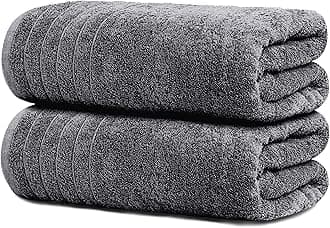Tens Towels Bath Sheets, 100% Cotton Towels, 35x70 inches, Lighter Weight & Super Absorbent, Oversized Bath Towels, Quick Dry Jumbo Bath Towel Sheets (Pack of 2)(Dark Grey)