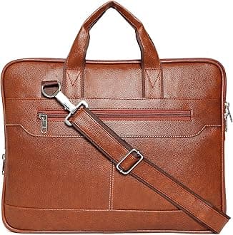 Bagneeds® 14 Inch Laptop Office Bag for Men & Women | Premium Synthetic Leather Business Briefcase | Padded Compartment | Adjustable Shoulder Strap