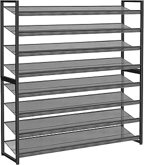 Nunsino Shoe Rack, Large Metal Shoe Organizer,Max Holds 50 Pairs,8 Tier Shoe Storage Shelf for Garage,Closet,Entryway, Black