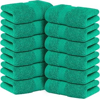 Infinitee Xclusives - 12 Pack Face Cloths |30x30 cm| 100% Cotton Wash Cloths - Ultra Soft & Highly Absorbent Fingertip Towels for Spa, Gym, Hotel & Bathroom |Vivid Green|