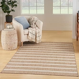 Home Positano Beige Ivory 5' x 7' Area Rug - Easy Clean, Non Shedding, Bed Room, Living Room, Dining Room, Kitchen (5' x 7')