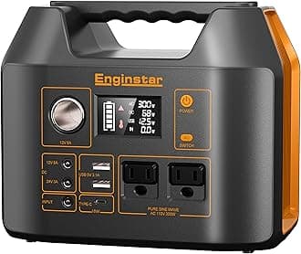Enginstar Solar Generator, 296Wh Portable Power Station, 110V Pure Sine Wave, 80000mAh Backup Battery Power Supply for CPAP Outdoor Camping, Traveling, and Emergencies