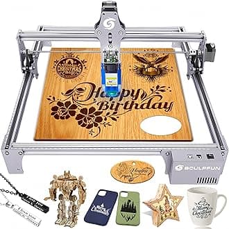 SCULPFUN S6 Pro Laser Engraver, 5500mW Output L-aser Cutter for Beginners, Laser Class 4, Logo Marking Machine, DIY Engraving Machine for Wood, Black Acrylic, Leather, Coated Ceramic...